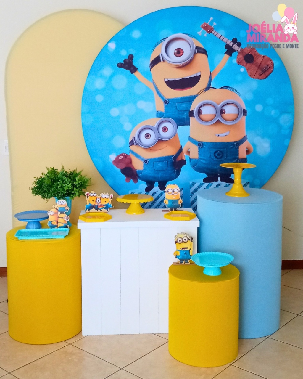 G0003-0018-3 - Kit Diamante Minions - Azul Bebê - JoéliaMirandaDecora