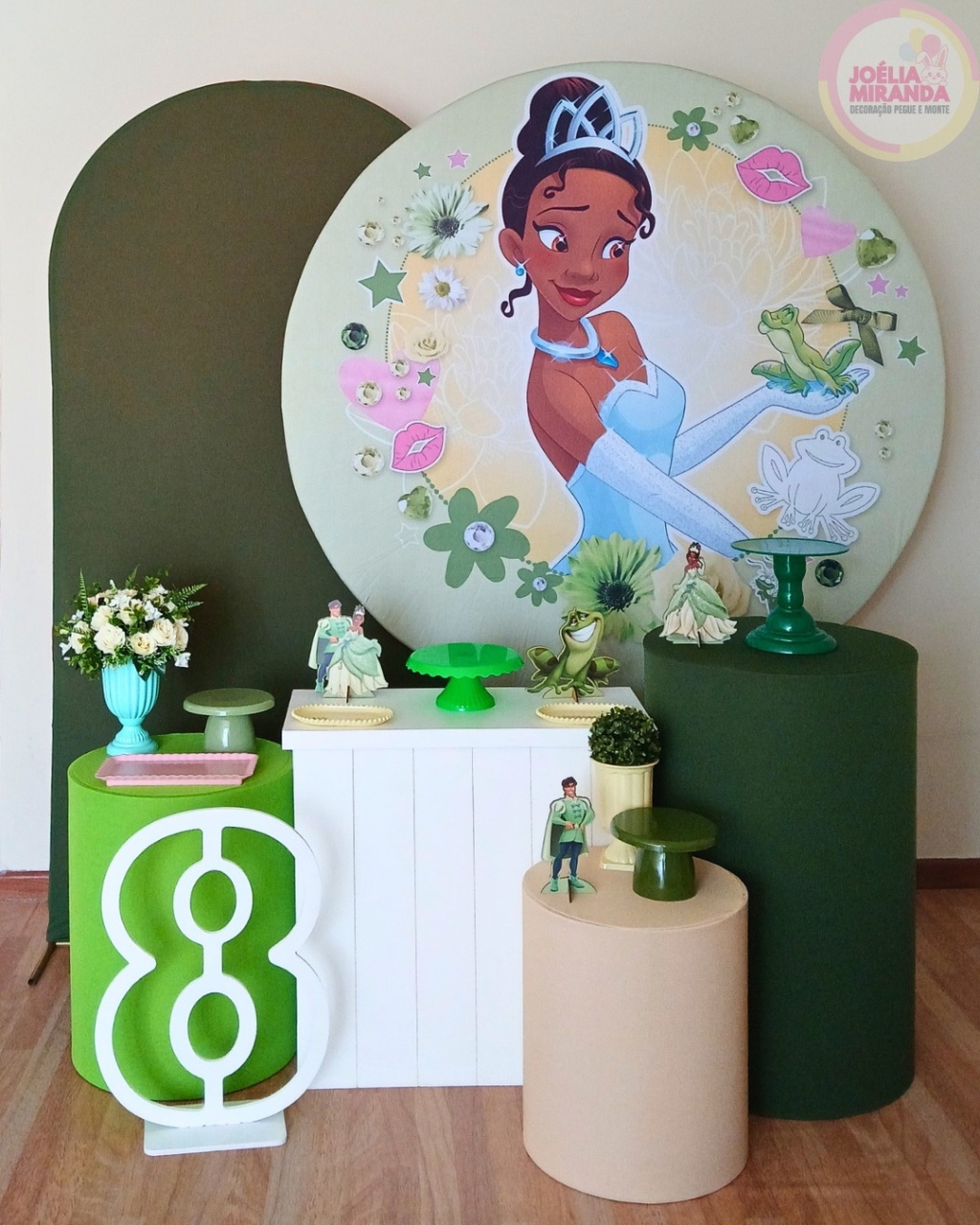 Kit Diamante Princesa Tiana + 1 Número de Idade - JoéliaMirandaDecora