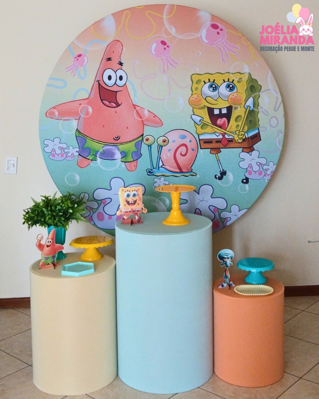 G0015-0117 -3 - Kit Prata Bob Esponja - JoéliaMirandaDecora