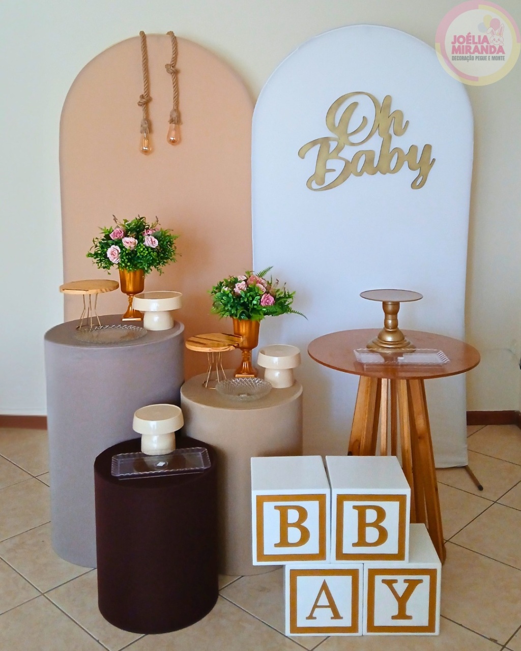 Cb0011 - Chá de Bebê Bege Off White - JoéliaMirandaDecora