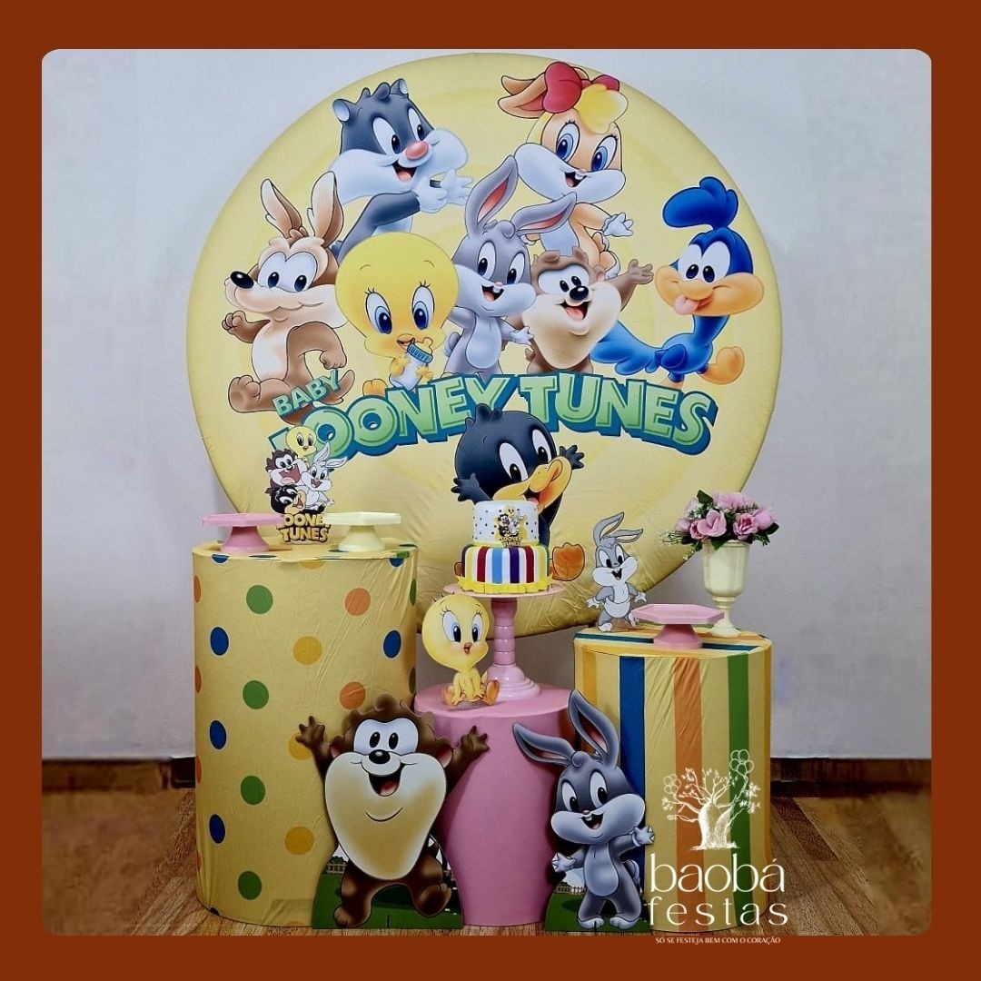 Looney Tunes Rosa (126) - Kit Ouro (+ 2 Totens) - Baobafestas