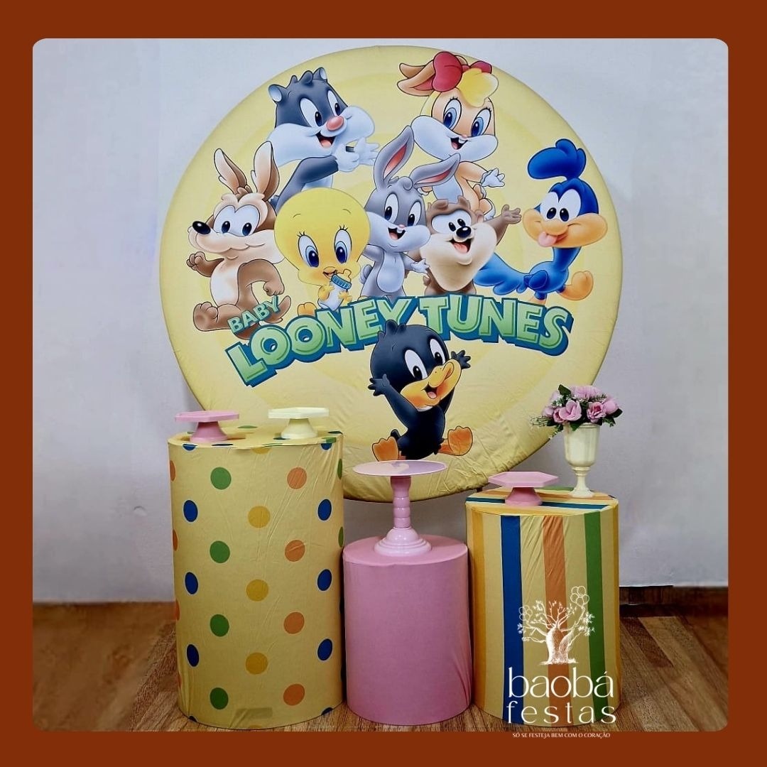 Looney Tunes Rosa (126) - Kit Prata - Baobafestas