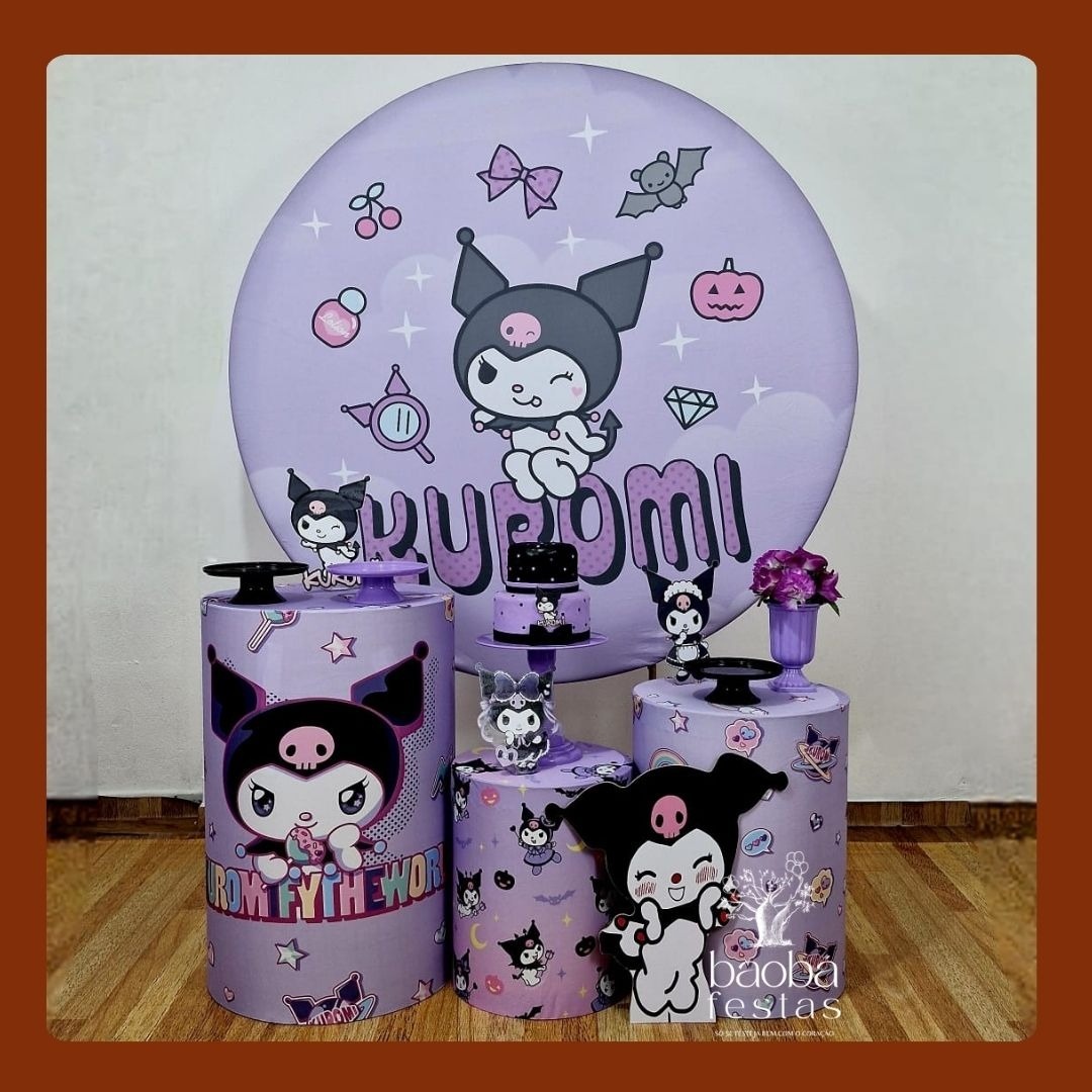 Kuromi (Hello Kitty) - Kit Ouro + Totem - Baobafestas
