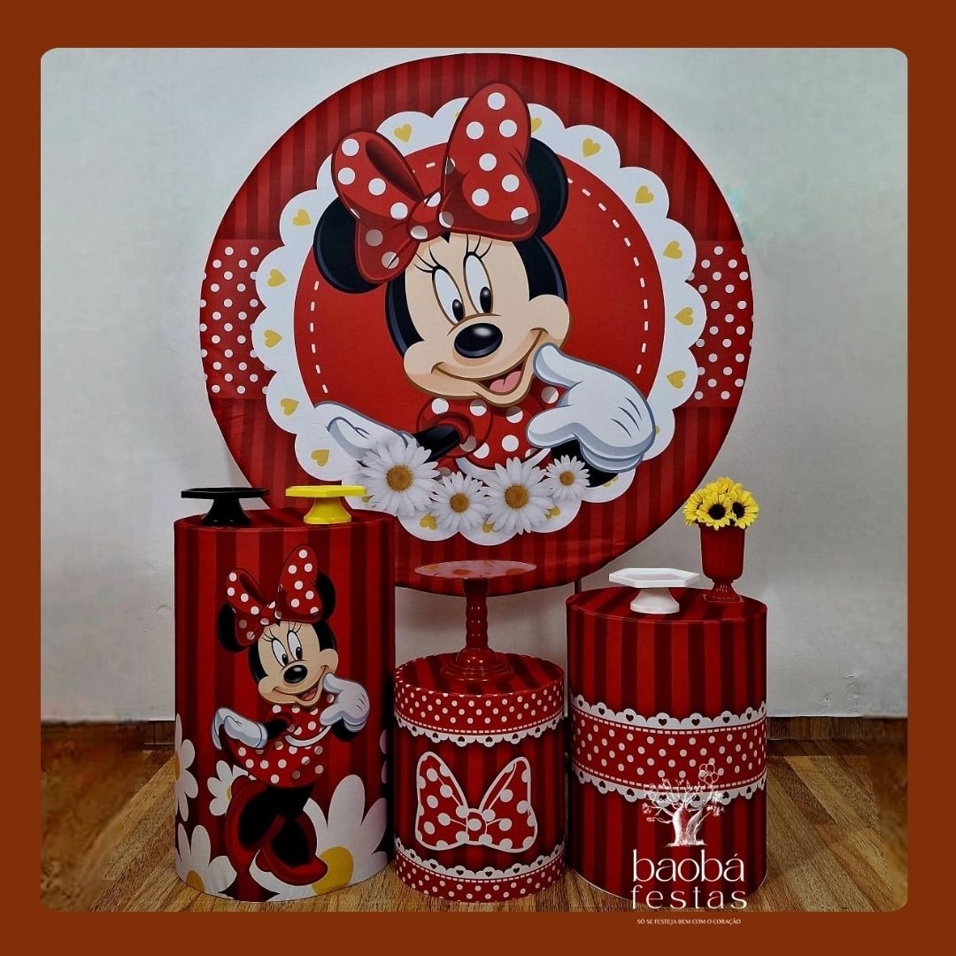 Minnie Vermelha (58) - Kit Prata - Baobafestas