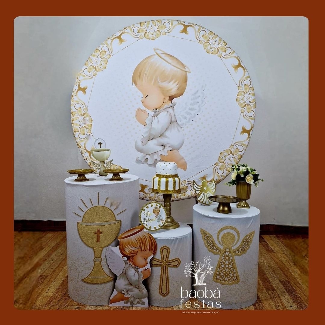 Batizado (104)- Kit Ouro (+Totem) - Baobafestas