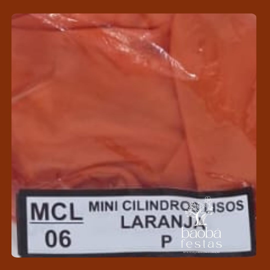 Tecidos Mini Trio de Cilindros - P - Laranja - Baobafestas