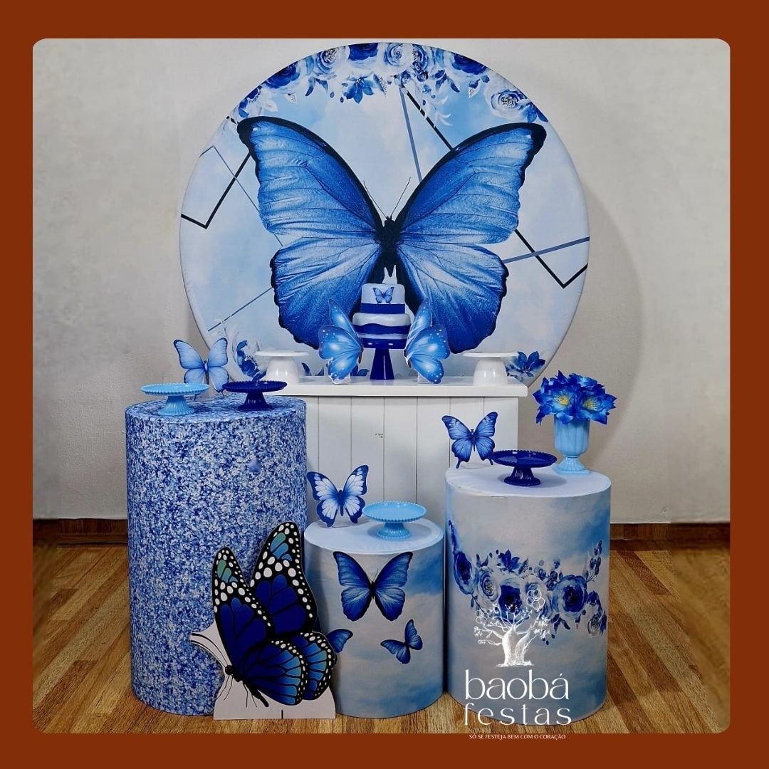 Borboleta Azul - Kit Diamante  (+ Totem)  - Baobafestas