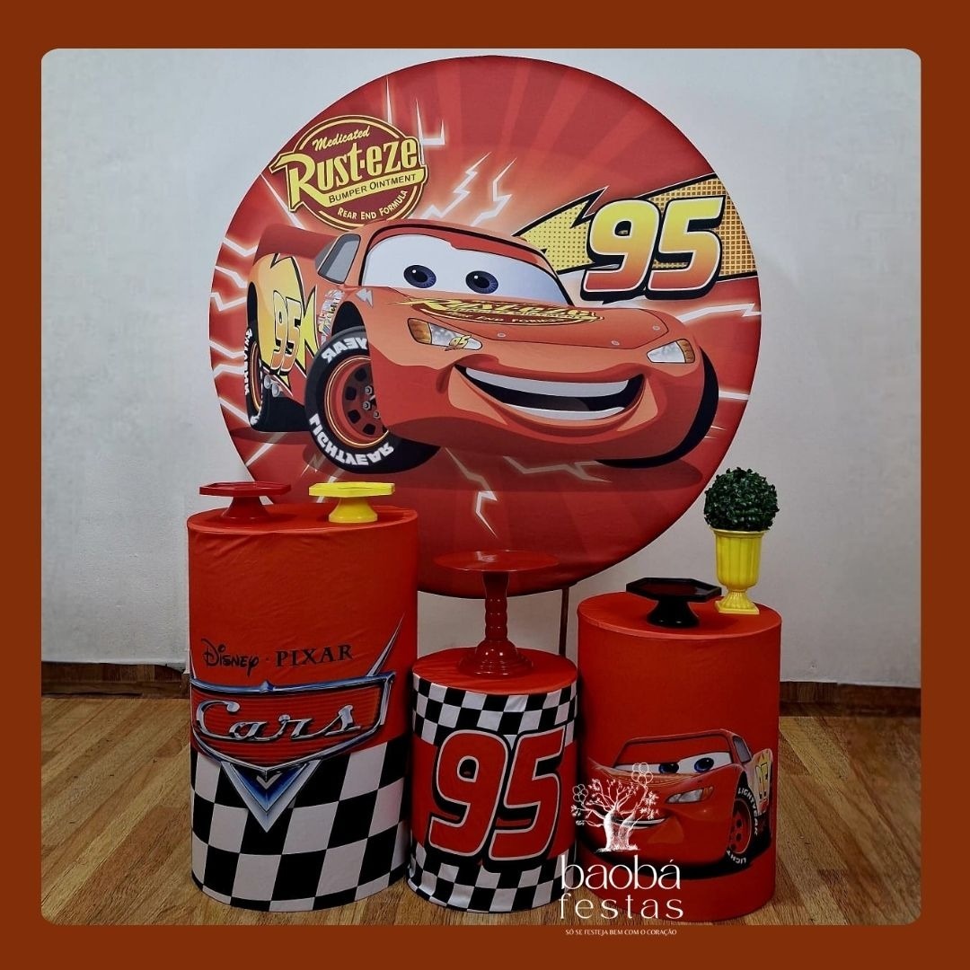 Carros - Relâmpago Mcqueen (48) - Kit Prata - Baobafestas