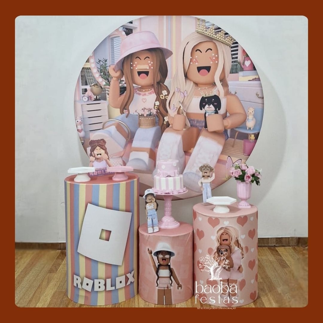 Kit Ouro - Roblox Rosa - Baobafestas