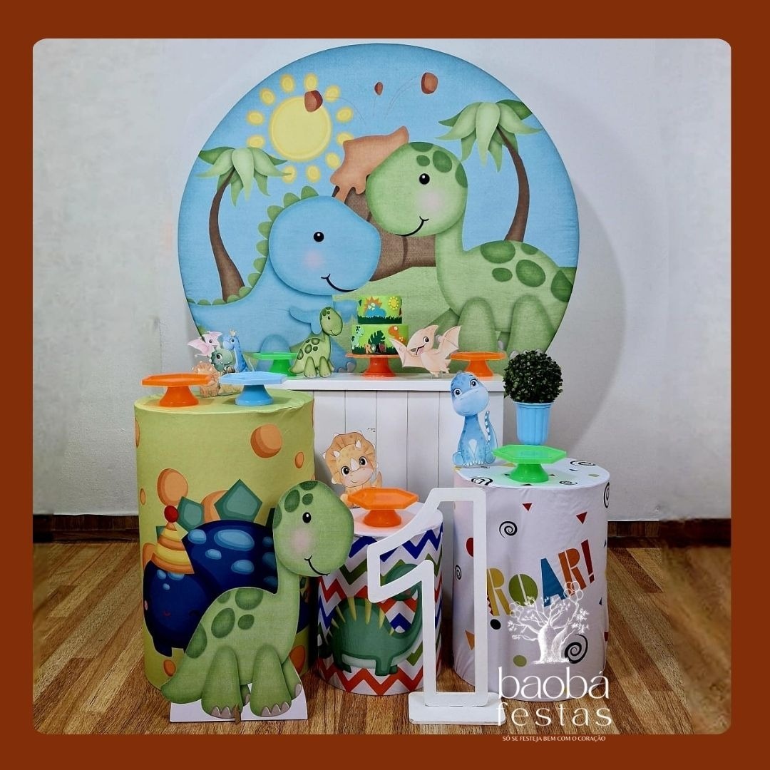 Dino Baby - Kit Diamante (+ Totem Dino + Idade Em Mdf) - Baobafestas