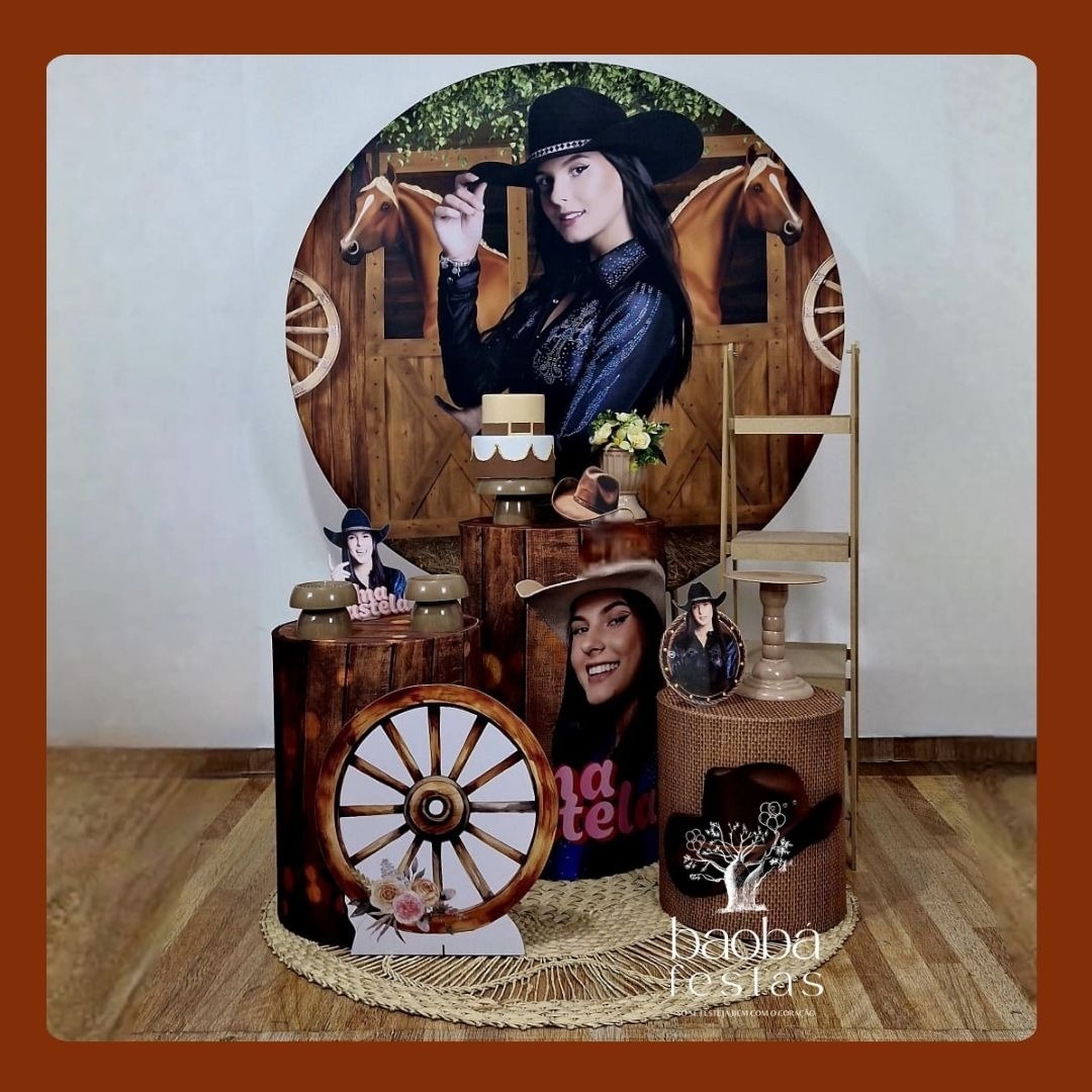 Ana Castela (99) - Kit Ouro (+Totem + Tapete Sisal) - Baobafestas