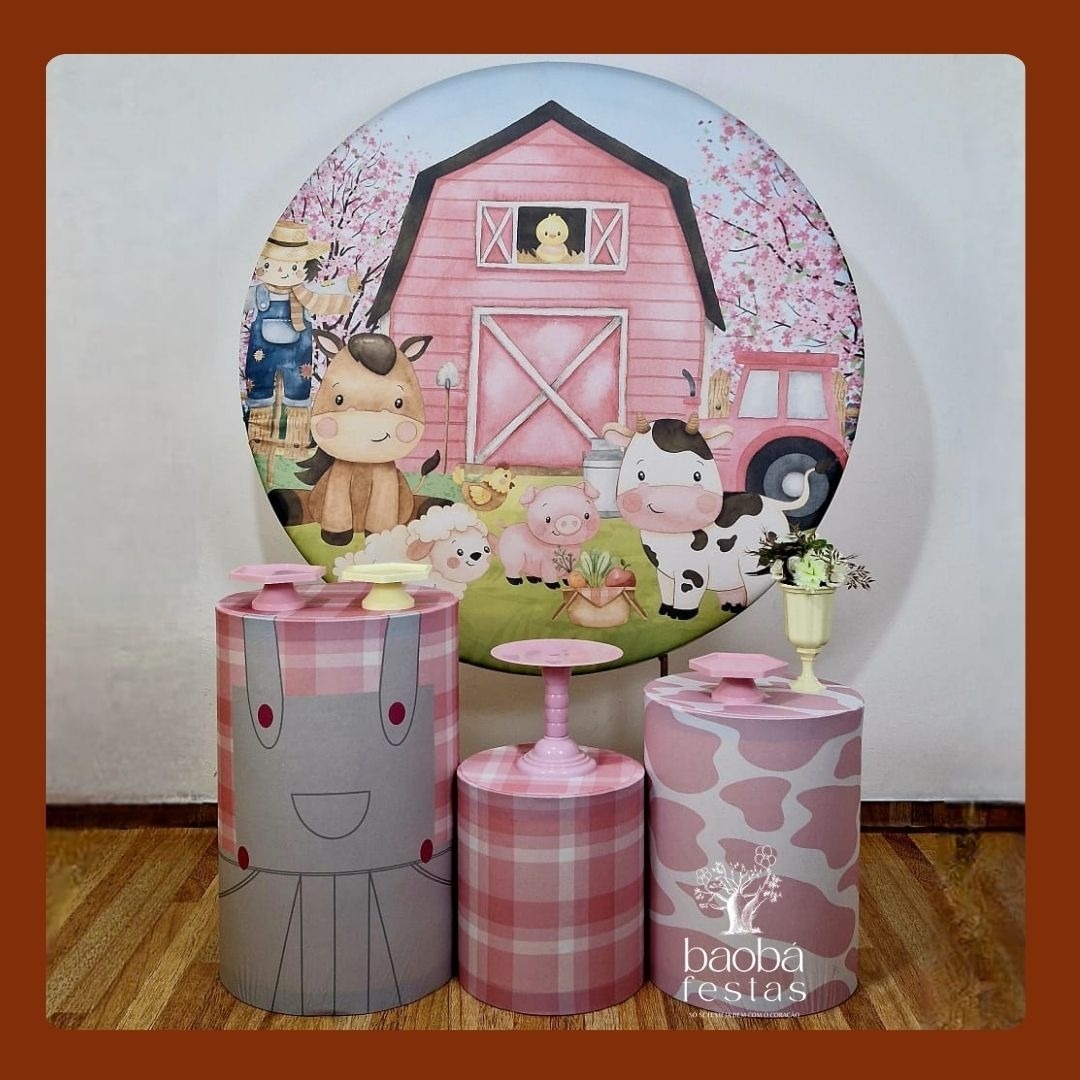 Kit Prata - Fazendinha Rosa - Baobafestas