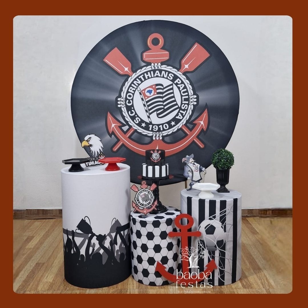 Kit Ouro - Time Corinthians + Totem de Chão   - Baobafestas