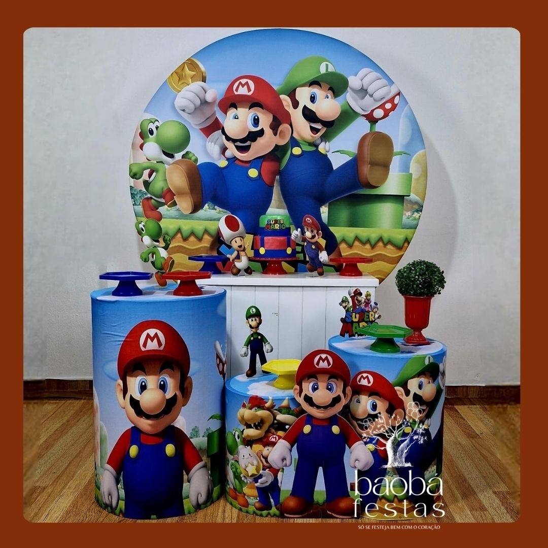 Super Mario Bross - Kit Diamante (+ Totem) - Baobafestas