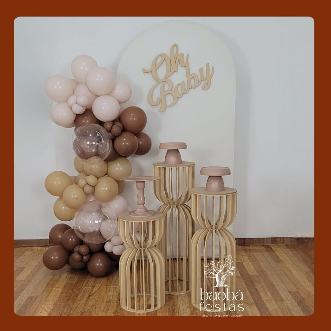 Oh Baby - Composição - Mesas Ampulhetas - Sem Balões  - Baobafestas