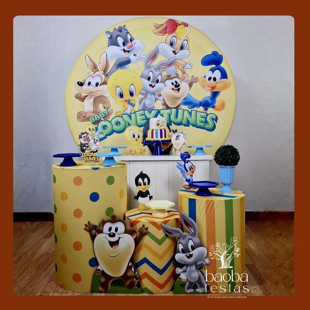 Looney Tunes Azul (126) - Kit Diamante ( +2 Totens)  - Baobafestas