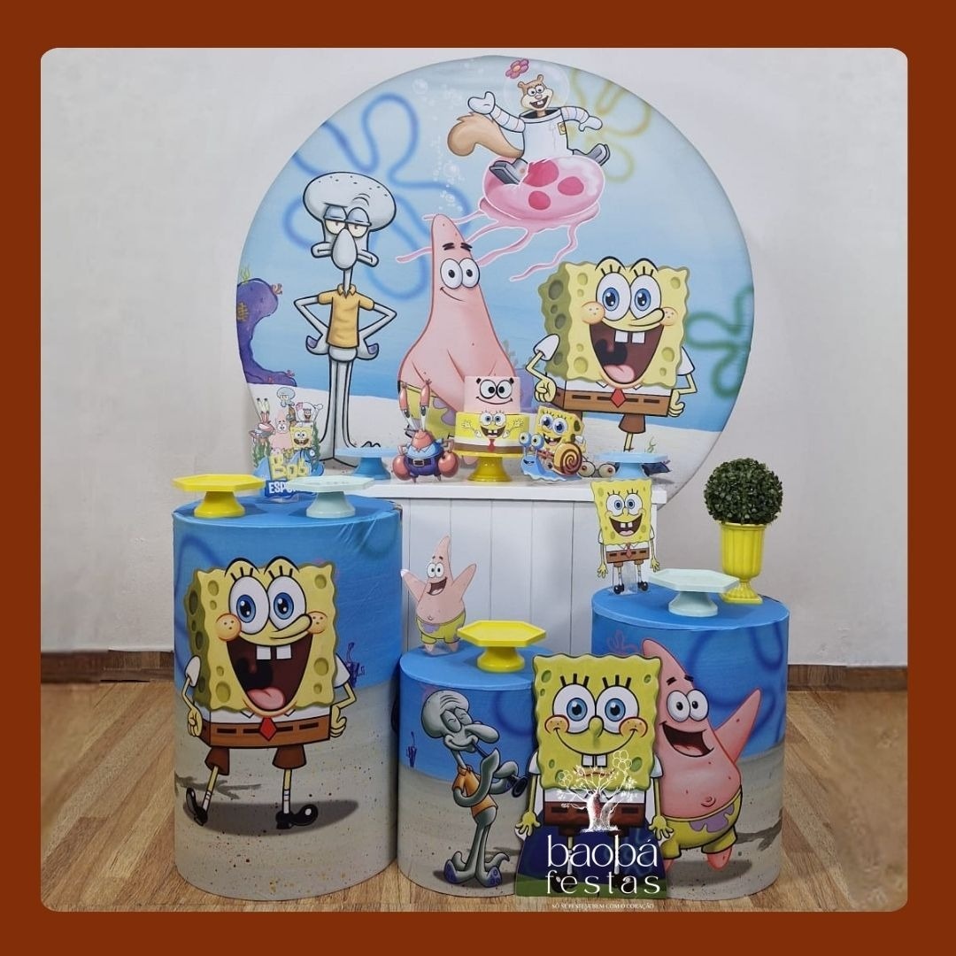 Bob Esponja (132) - Kit Diamante + Totem de Chão  - Baobafestas