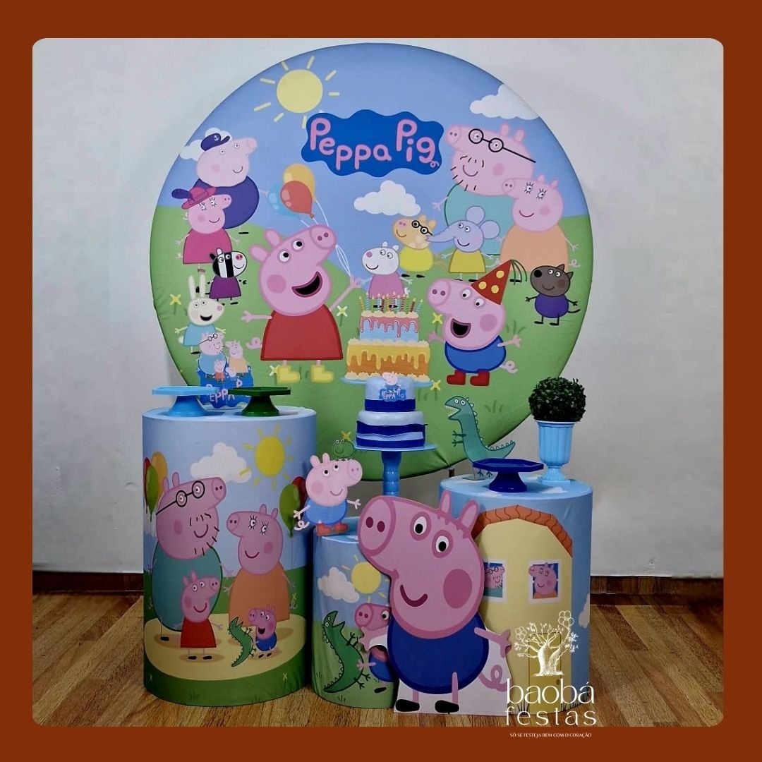 Peppa Pig Azul (76) - Kit Ouro (+Totem) - Baobafestas