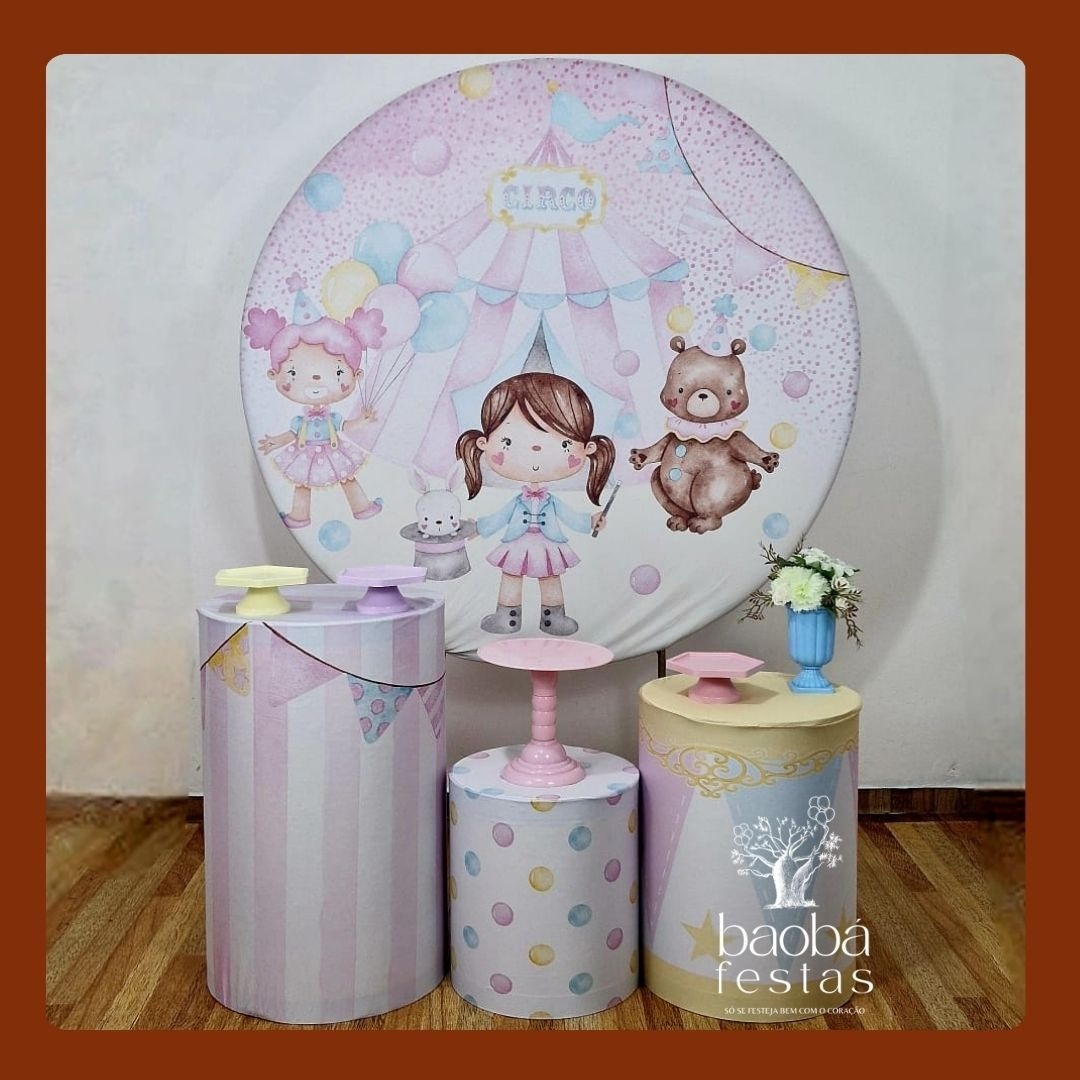 Kit Prata - Circo Rosa  - Baobafestas