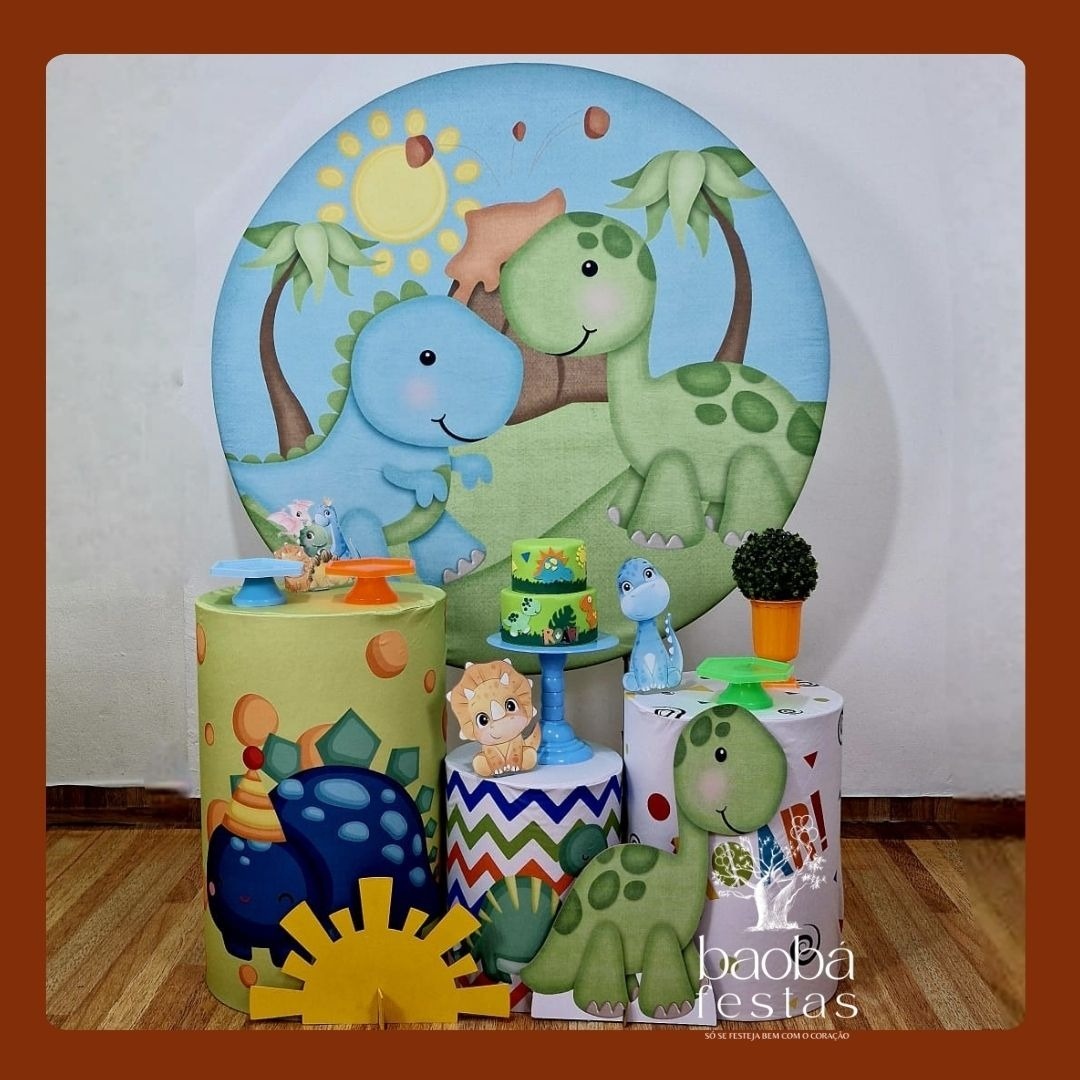 Dino Baby - Kit Ouro (+ Totem Dino + Totem Meio Sol)   - Baobafestas