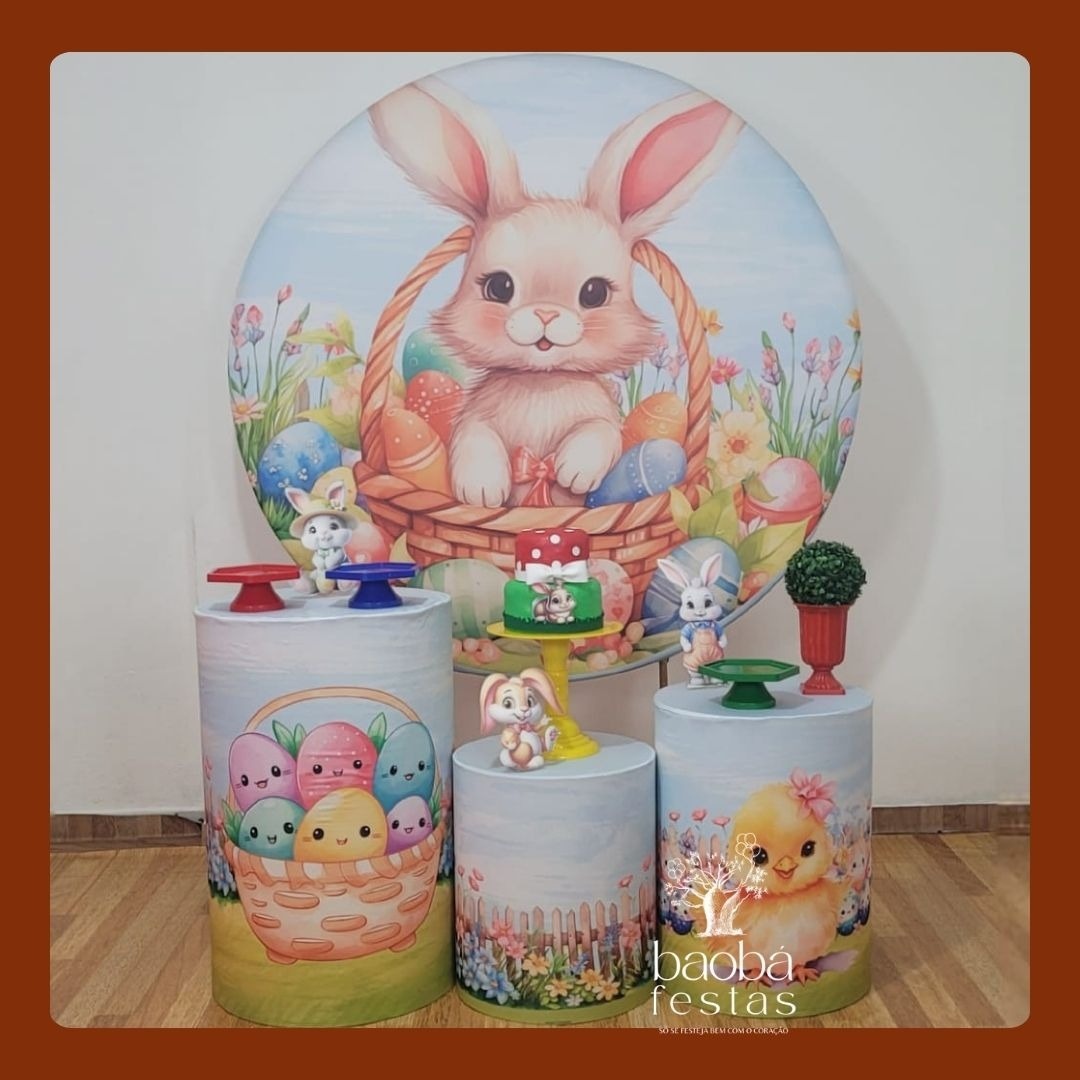 Kit Ouro - Coelhos - Páscoa - Baobafestas