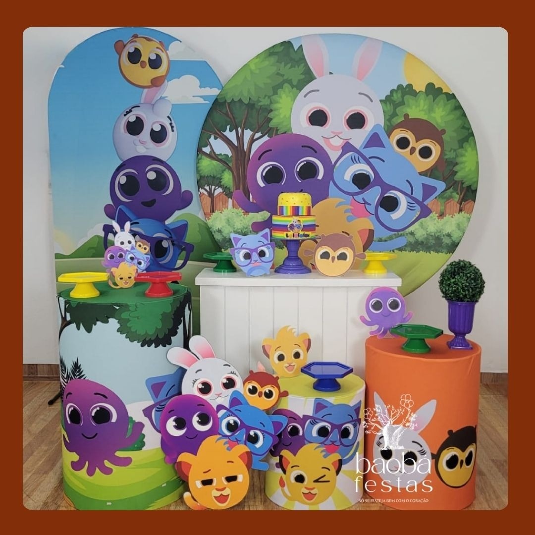 Kit Luxo - Bolo Fofos Tradicional - Sem Totem de Chão  - Baobafestas