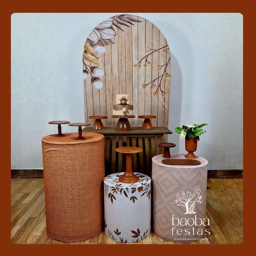 Floral Terracota (94) - Kit Diamante (Painel Romano) - Baobafestas