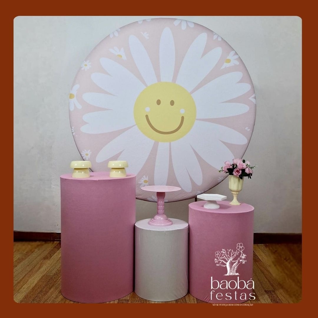 Margarida Rosa (105) - Kit Prata - Baobafestas