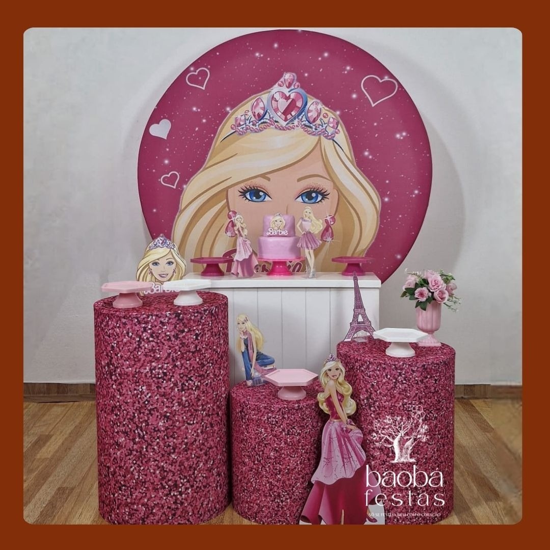 Barbie (50) - Kit Diamante - (+ Totem de Chão) - Baobafestas