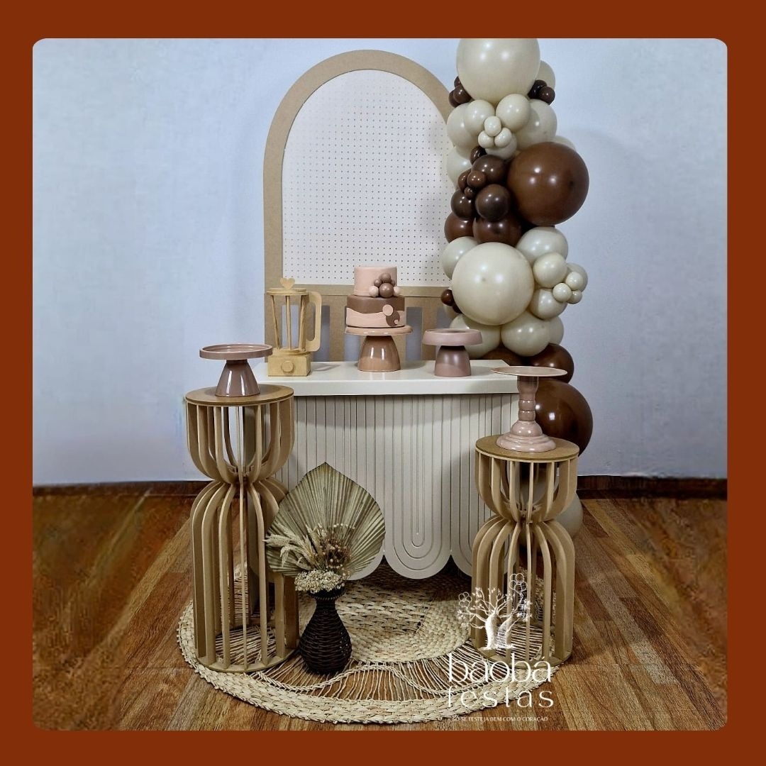 Composição 3 - Panel Ripado Com Mesa Boho - Sem Balões  - Baobafestas