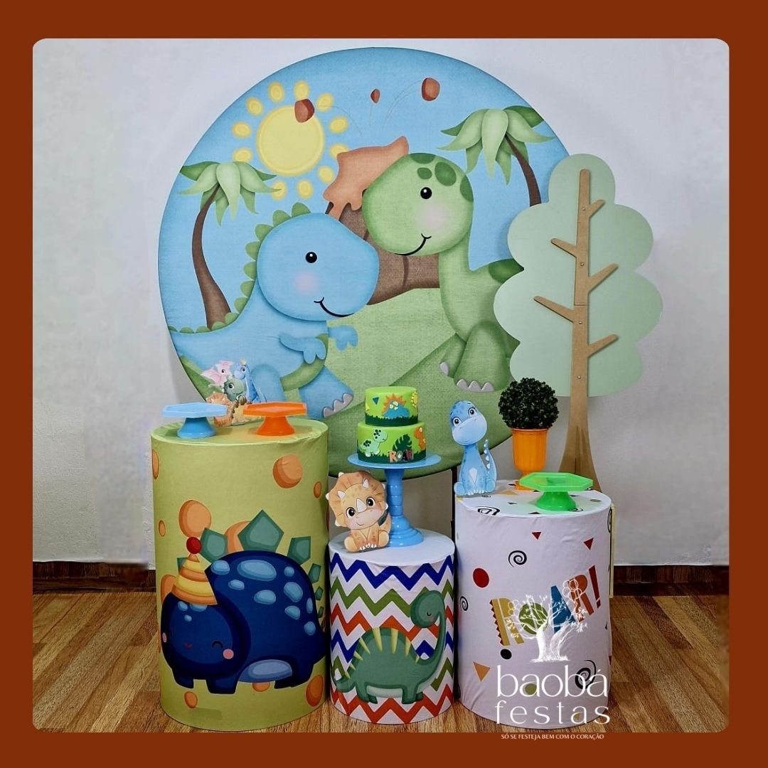 Dino Baby - Kit Ouro (+ Árvore Com Aparador) - Baobafestas