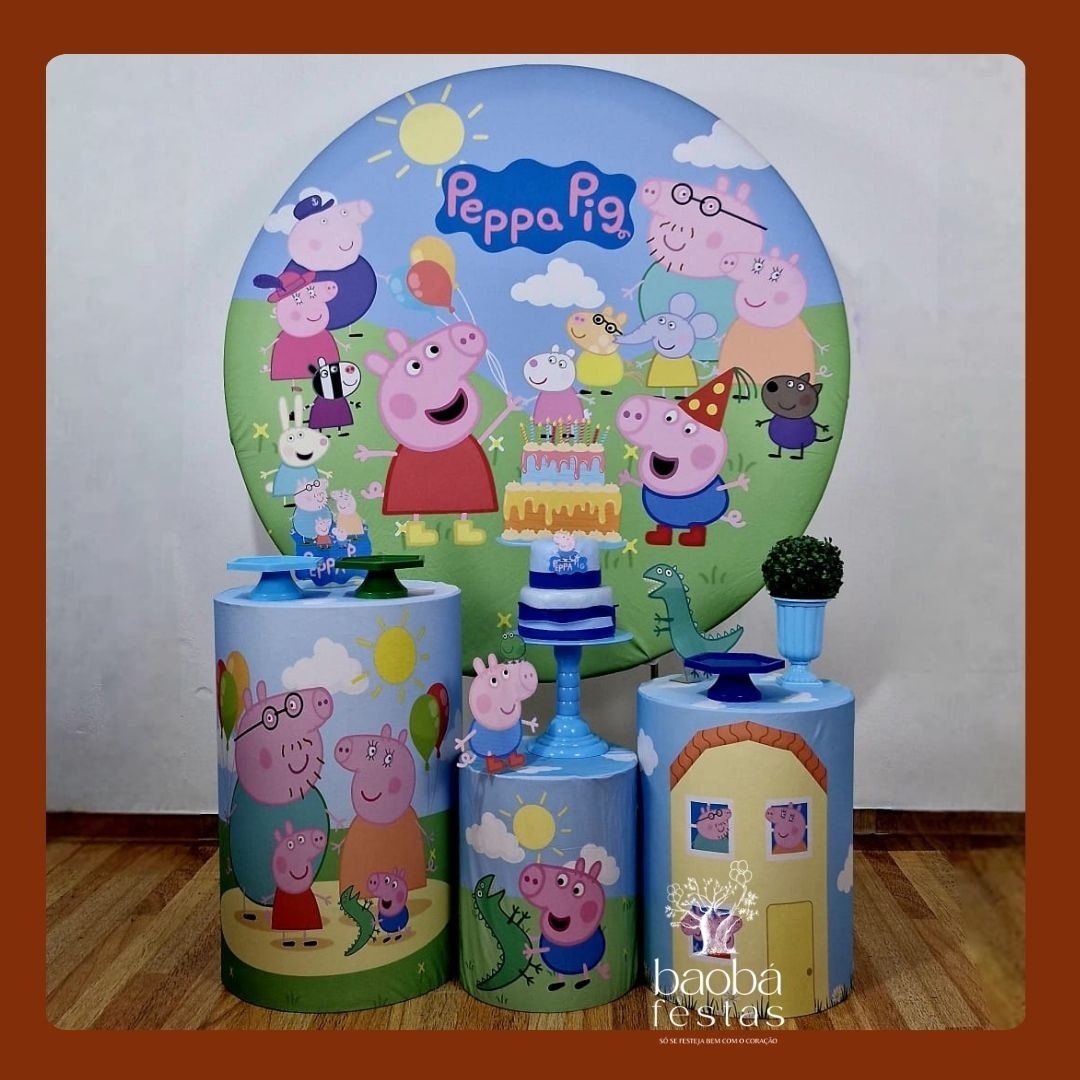Peppa Pig Azul (76) - Kit Ouro - Baobafestas