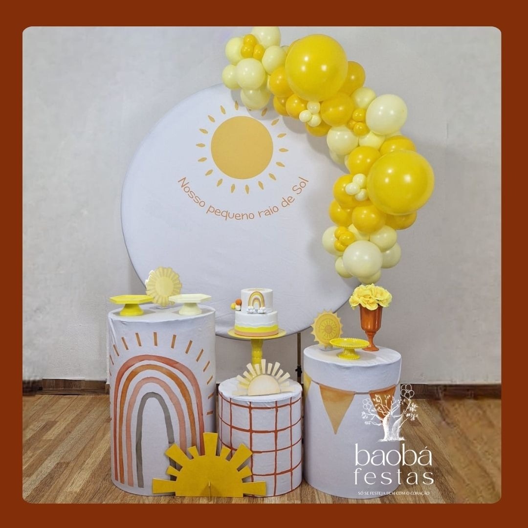 Raio de Sol (130) - Kit Ouro (+Totem de Chão)  - Baobafestas