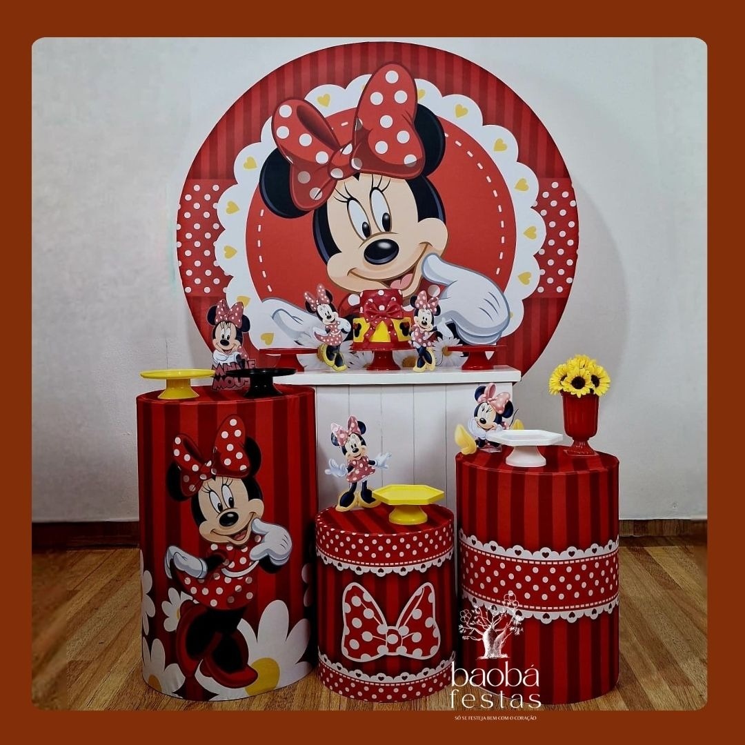 Minnie Vermelha (58) - Kit Diamante - Baobafestas