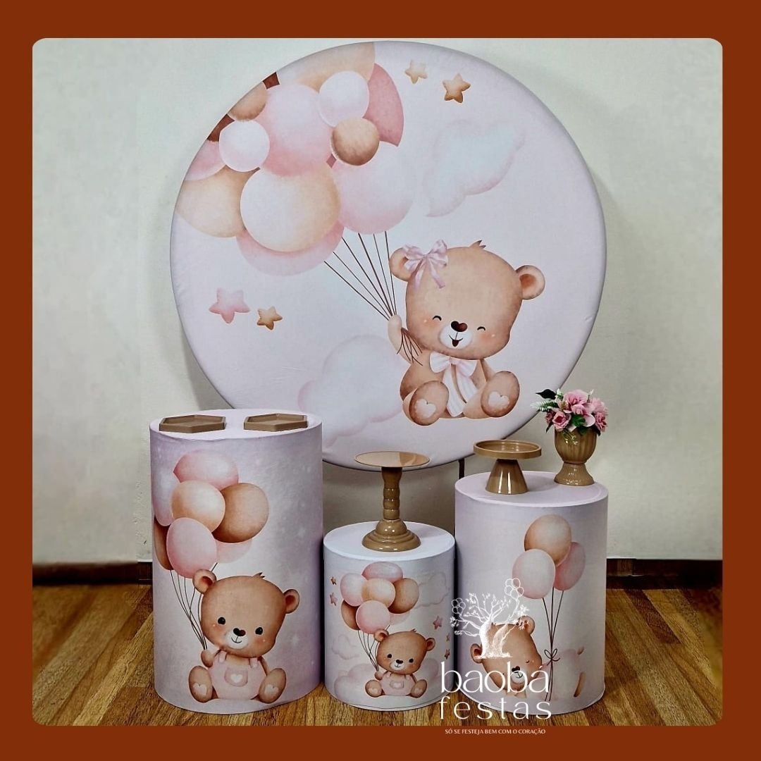 Ursinha/Balões (170) - Kit Prata - Baobafestas