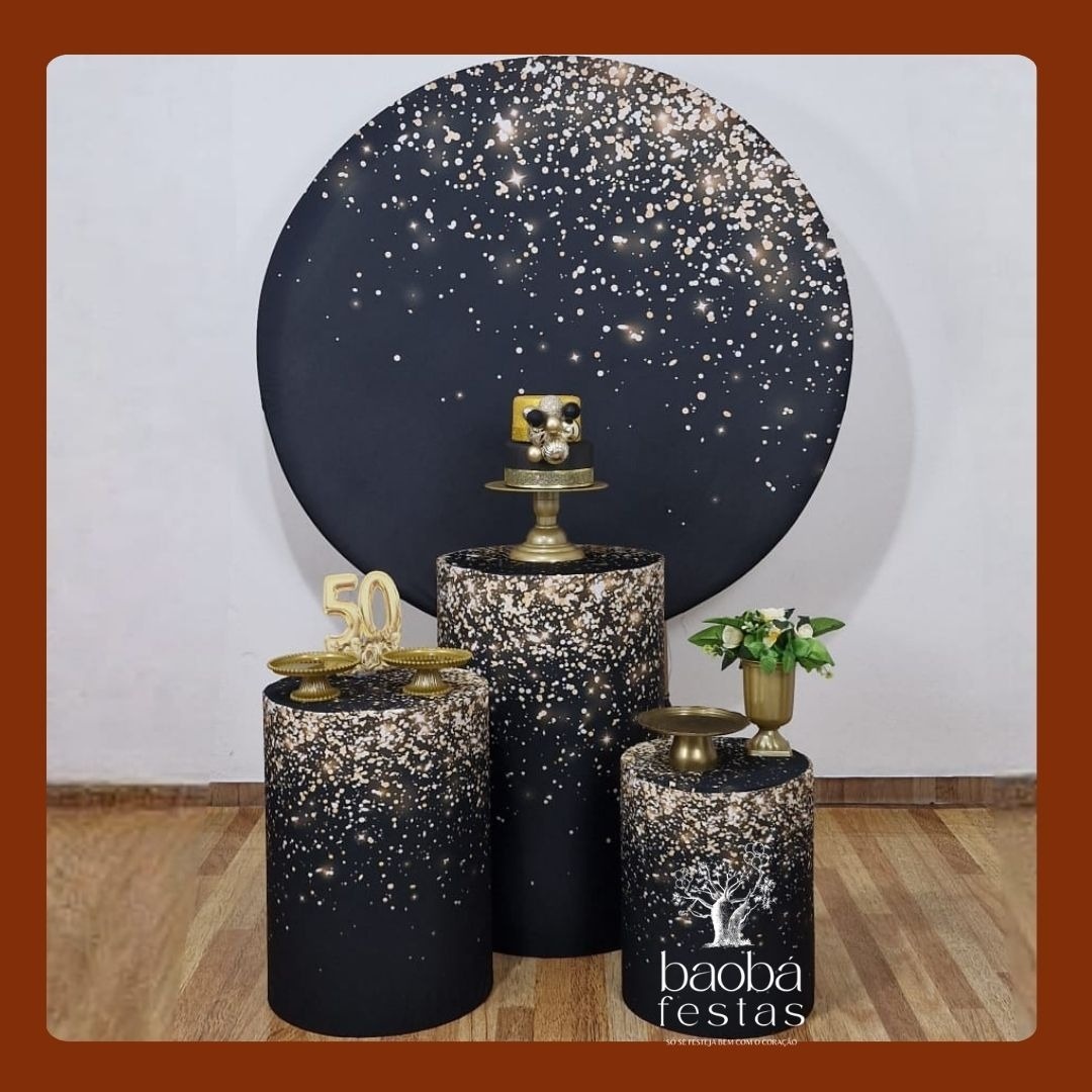 Kit Ouro - Preto Com Dourado - Baobafestas