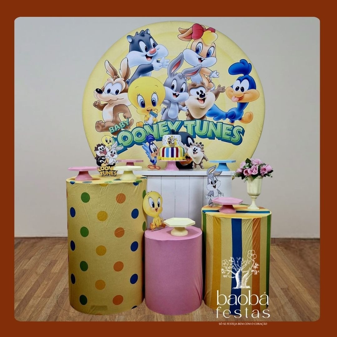 Looney Tunes Rosa (126) - Kit Diamante - Baobafestas