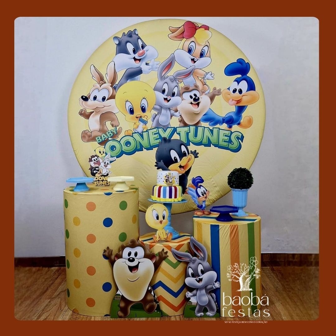 Looney Tunes Azul (126) - Kit Ouro (+ 2 Totens) - Baobafestas