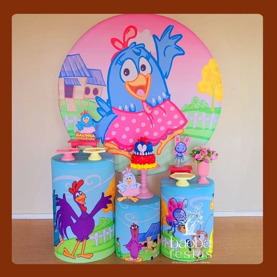 Kit Ouro - Galinha Pintadinha Rosa - Baobafestas