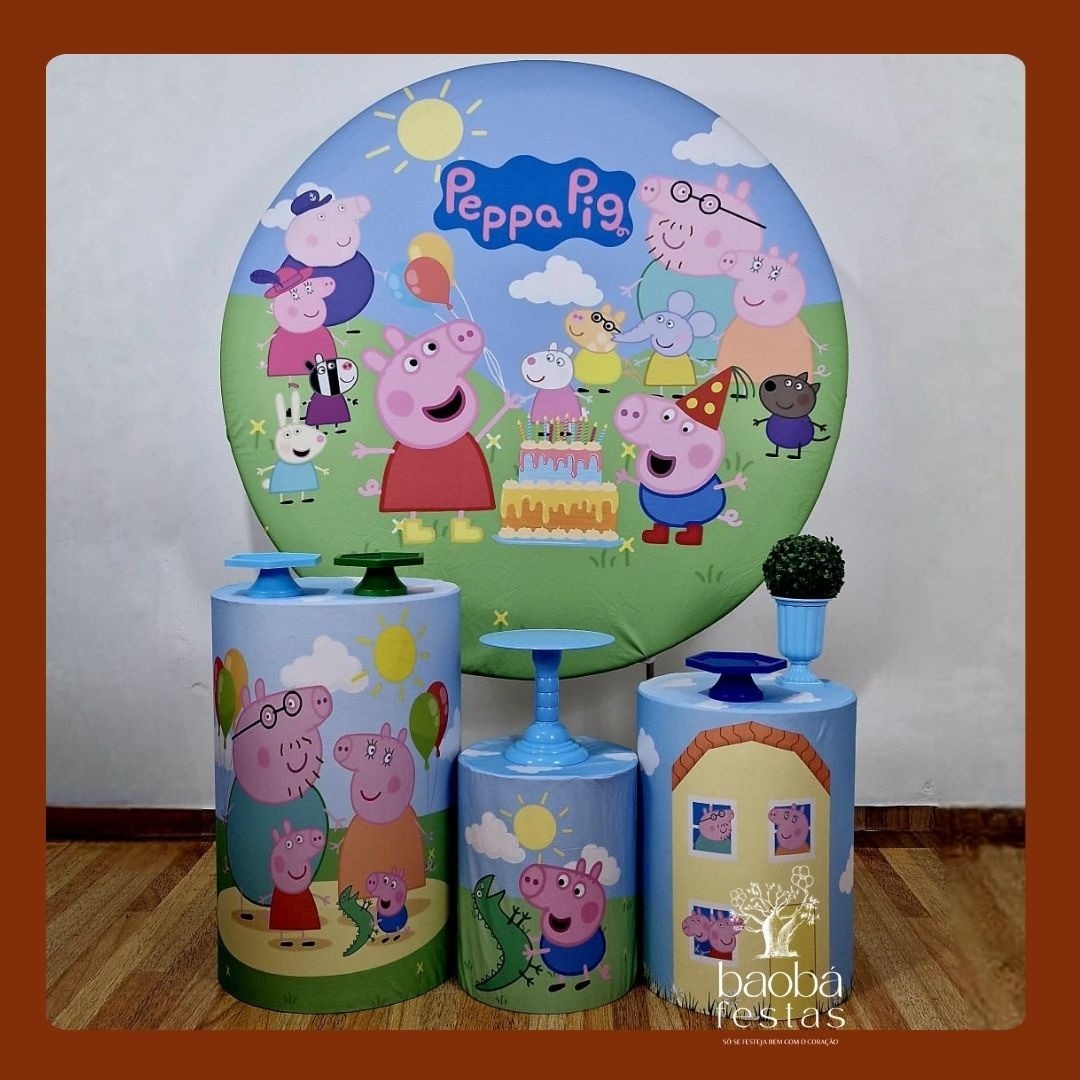 Peppa Pig Azul (76) - Kit Prata - Baobafestas