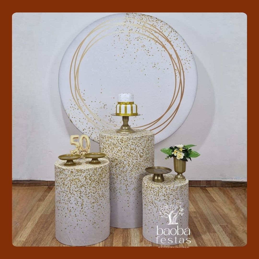 Kit Ouro - Branco Com Dourado - Baobafestas