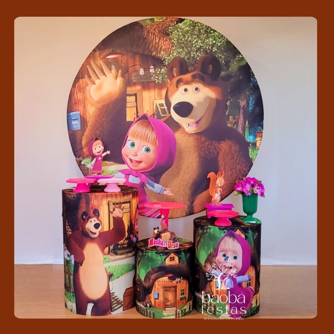 Kit Ouro - Masha E O Urso - Menina - Baobafestas