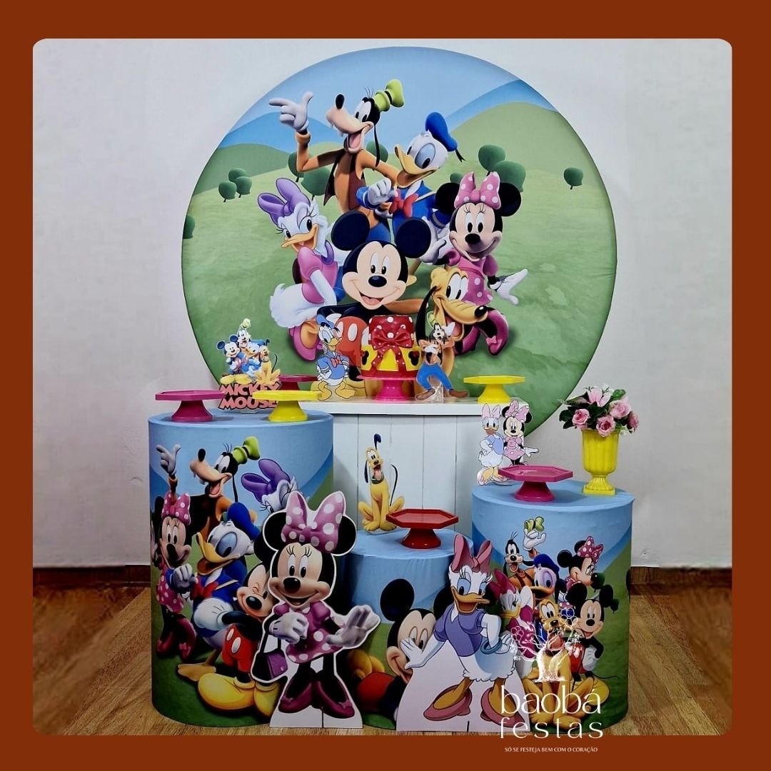 Turma da Minnie (Mickey) (181) - Kit Diamante (+ 2 Totens) - Baobafestas