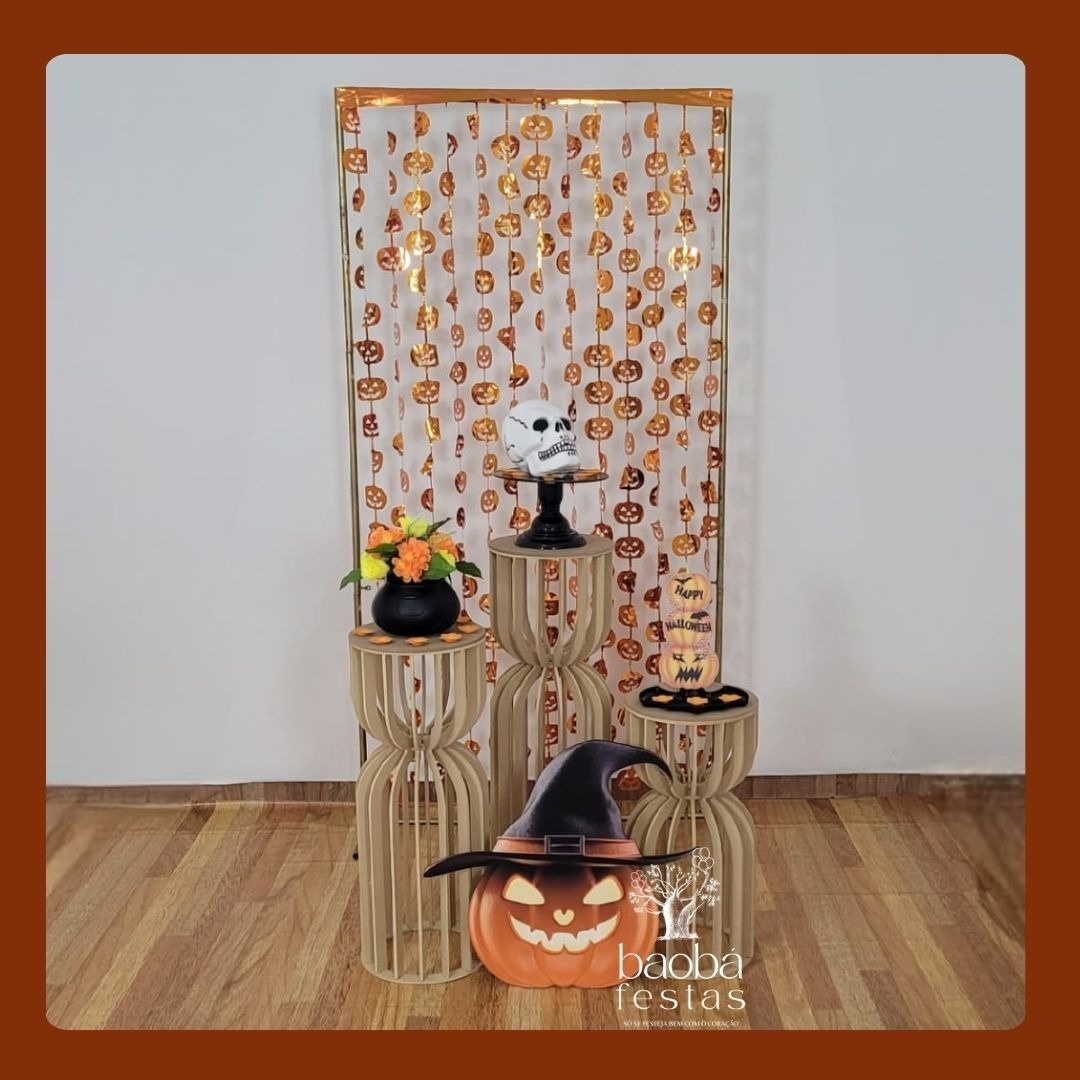 Composição - Trio Ampulhetas - Halloween  Retangular 2X1 - Baobafestas