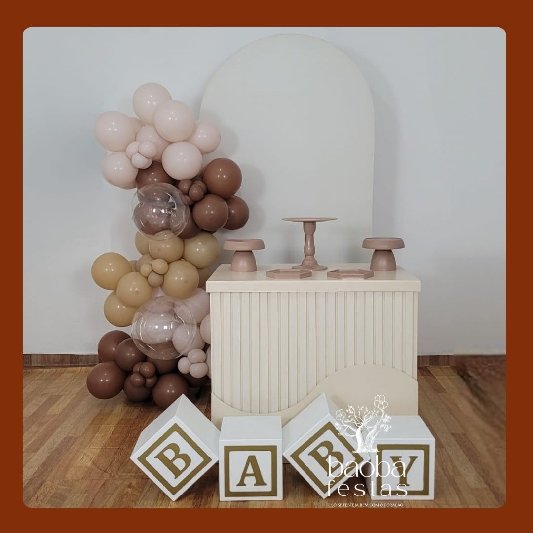 Oh Baby - Composição - Mesa Onda Com Cubos - Baobafestas
