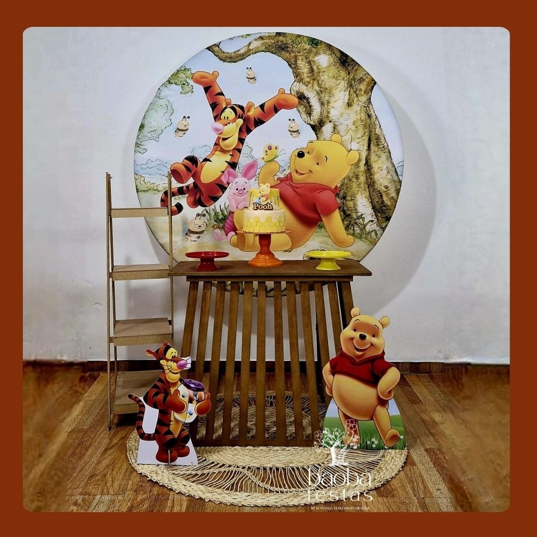 Composição - Ursinho Pooh Com Tapete + Escadinha - Baobafestas