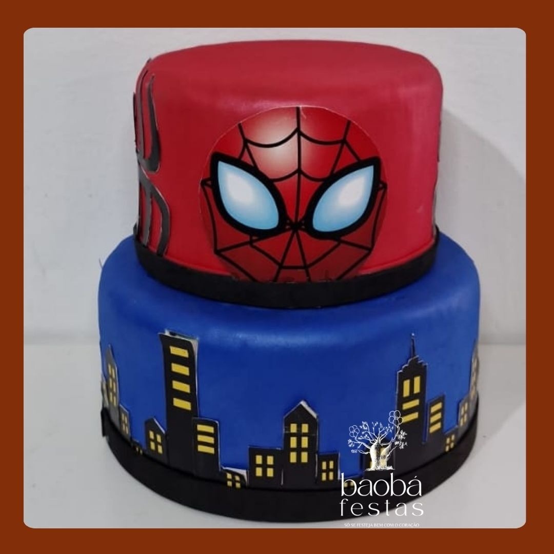 Bolo Fake Homem Aranha - Baobafestas