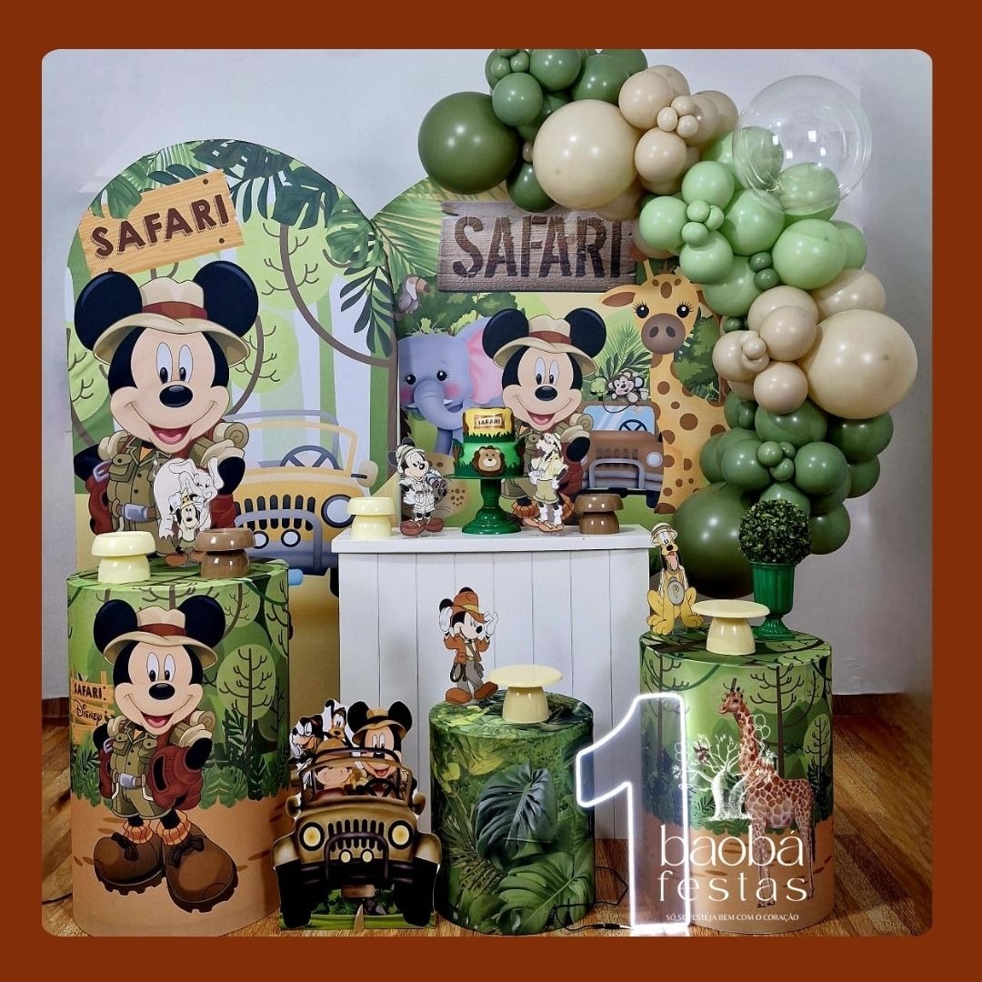 Mickey Safari - Kit Luxo (Sem Balões)  (Cópia) - Baobafestas