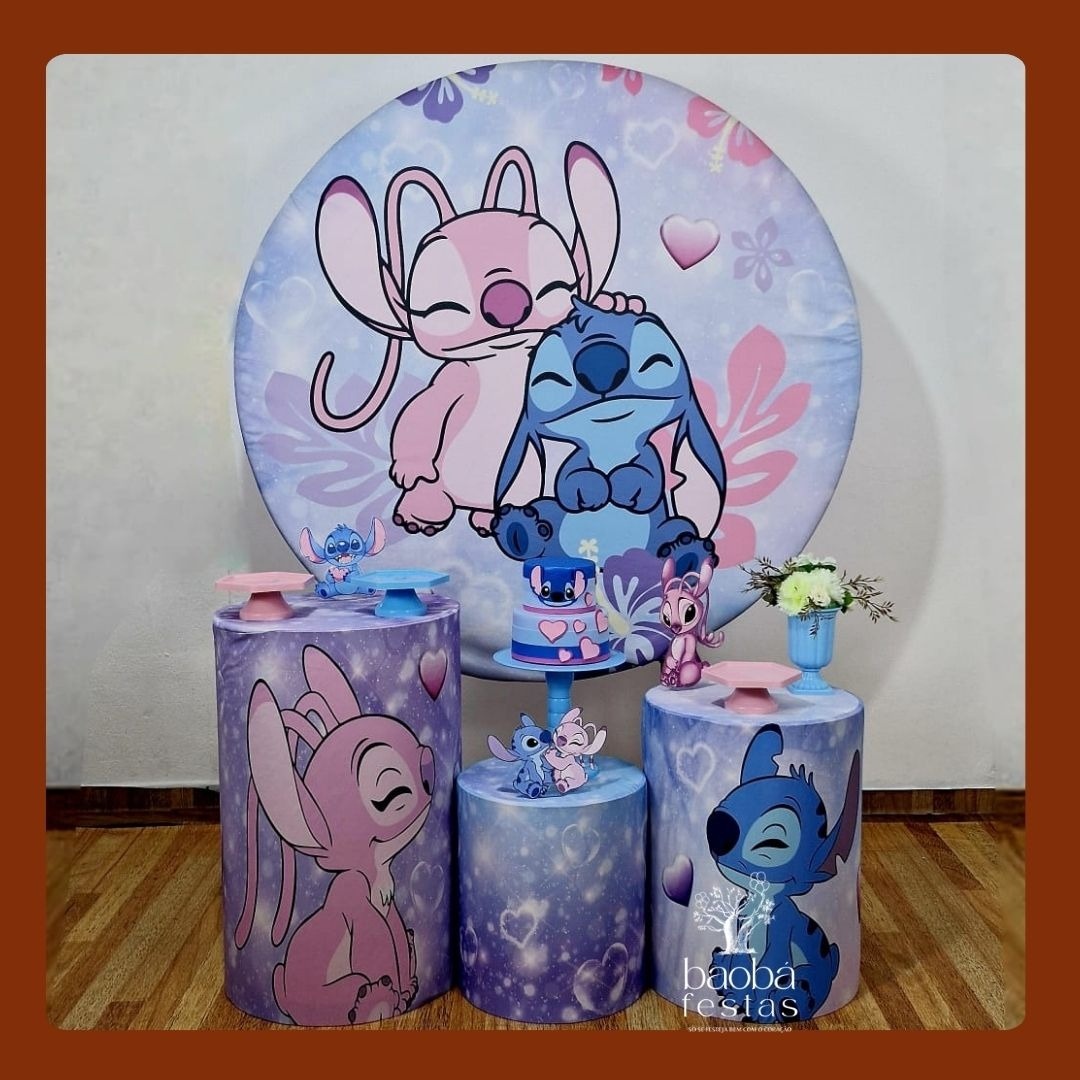 Kit Ouro - Stitch E Angel  - Baobafestas