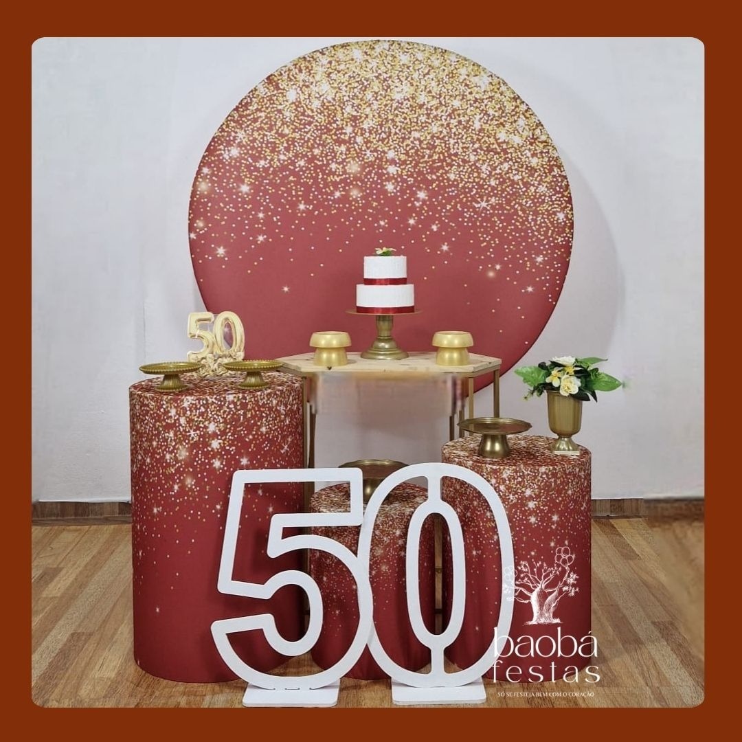 Kit Diamante - Vermelho Com Dourado  Com Idades Em Mdf - Baobafestas